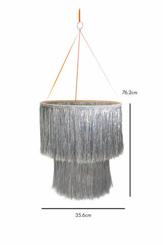 Dimension image of the Silver Tinsel Chandelier