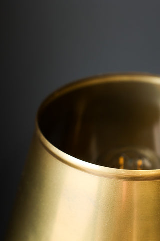 Image of the top of the Slim Antique Brass Table Lamp With Metal Shade