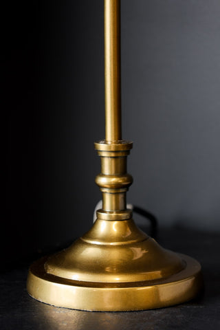 Image of the base of the Slim Antique Brass Table Lamp With Metal Shade