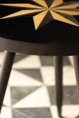 Small Black Star Side Table