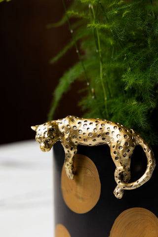 Image of the Small Gold Lounging Leopard Decoration