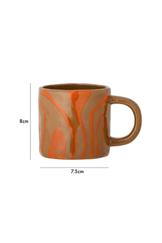 Dimension image of the Small Orange Abstract Marble Mug