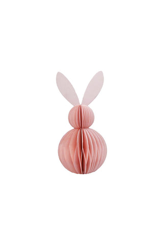 Image of the Small Pink Easter Bunny Honeycomb Decoration on a white background
