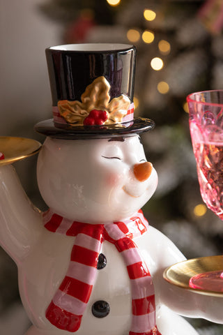 Close-up image of the Snowman Butler Christmas Decoration
