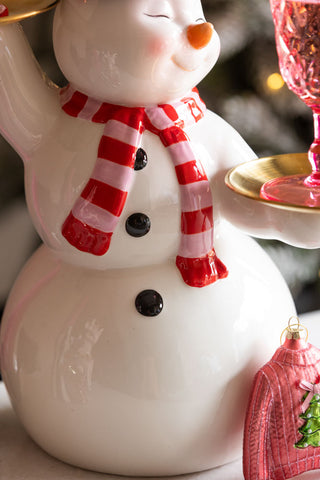 Image of the finish on the Snowman Butler Christmas Decoration
