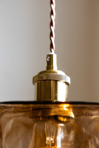 Close-up image of the Sophisticated Dark Brown Squared Glass Ceiling Light