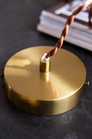 Image of the ceiling plate on the Sophisticated Dark Brown Squared Glass Ceiling Light
