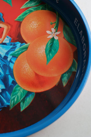 Image of the colours on the Flamenco & Oranges Serving Tray