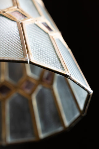 Detail image of the Stained Glass Brass Pendant Light
