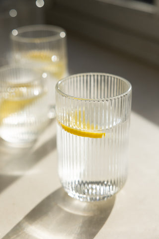 Detail image of the Ribbed Tumbler Glass