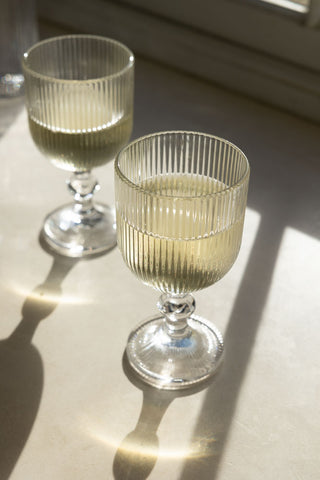 Detail image of the Ribbed Wine Glass
