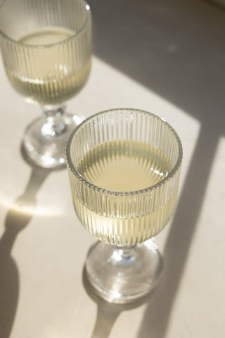 Image of the finish on the Ribbed Wine Glass