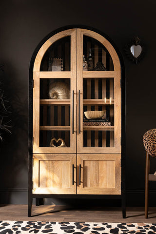 Image of the Striped Wood Display Cabinet & Cupboard