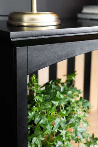 Detail image of the Striped Wood Shelving Unit