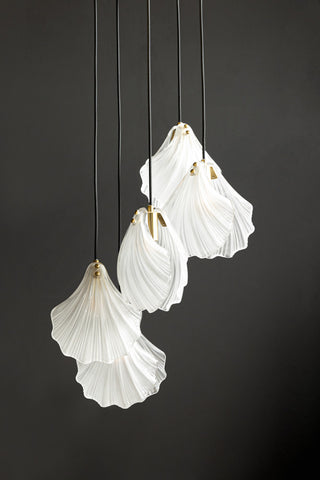 Image of the Stunning Glass Shell Cluster Ceiling Light