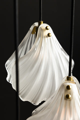 Detail image of the Stunning Glass Shell Cluster Ceiling Light