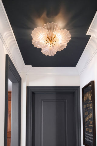 Lifestyle image of the Stunning Glass Shell Flush Ceiling Light