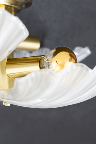 Image of the bulb fixture for the Stunning Glass Shell Flush Ceiling Light