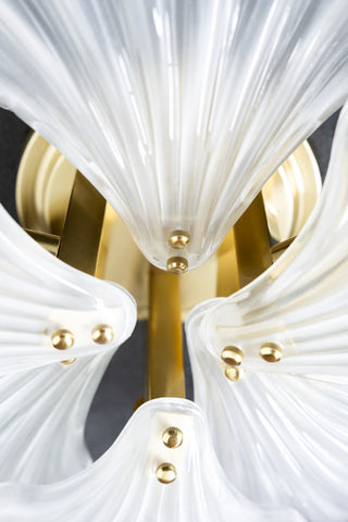 Close-up image of the Stunning Glass Shell Flush Ceiling Light