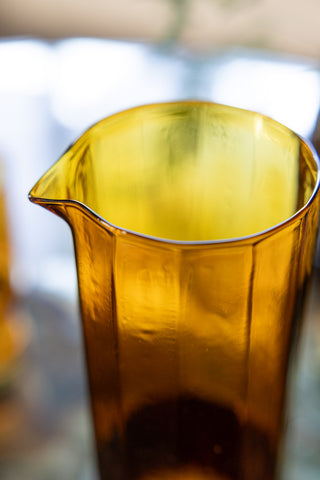Close-up image of the HKLIVING Amber Tall Glass Carafe