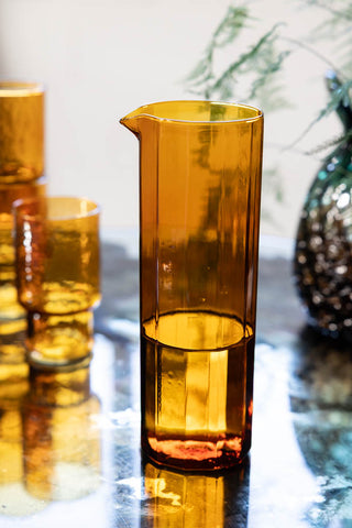 Lifestyle image of the HKLIVING Amber Tall Glass Carafe