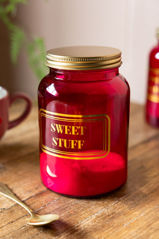 Image of the Sweet Stuff Hot Pink Glass Storage Jar