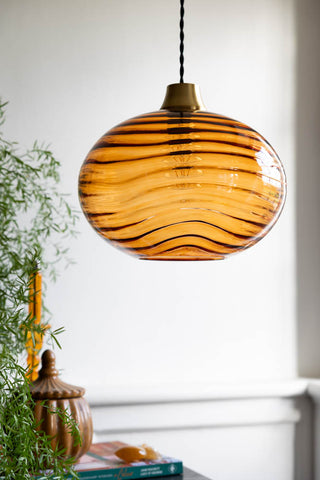 Image of the Swirled Glass Easyfit Ceiling Light Shade in Amber