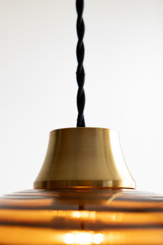Image of the top of the Swirled Glass Easyfit Ceiling Light Shade in Amber