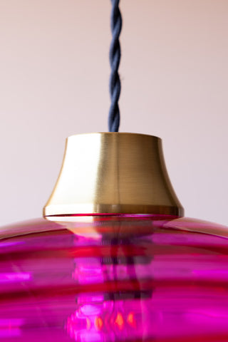 Image of the top of the Swirled Glass Easyfit Ceiling Light Shade in Pink