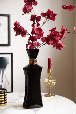 Detail image of the Tall Black Perfume Bottle Vase