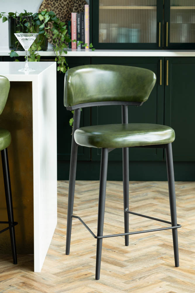 The Blake Bar Stool In Forest Green Rockett St George