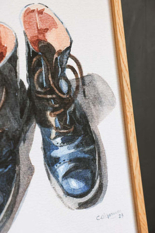 Close-up image of the The Boots Framed Art Print