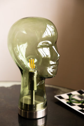 Detail image of the The Bright Idea Green Head Table Lamp