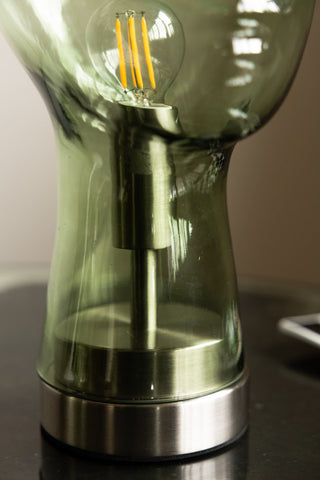 Image of the base of the The Bright Idea Green Head Table Lamp