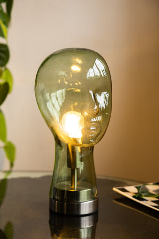 Image of the The Bright Idea Green Head Table Lamp on