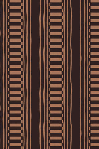 The pattern of the The Curiosity Shop Stripe Wallpaper in Aubergine. 