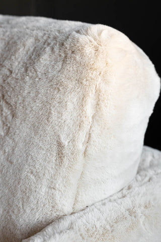 Close-up image of the The Edie Faux Fur Armchair