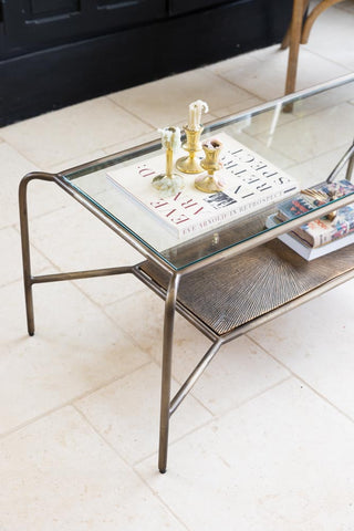 Image of the glass for the Henry Antique Brass & Glass Coffee Table
