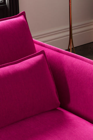 Close-up of the back//cushions of The Lola 4 Seater Sofa in Harry's Pink Velvet.