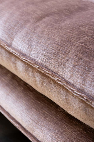 Close-up of the fabric of The Lola 4 Seater Sofa in Luxe Pink Velvet.