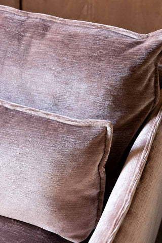Close-up of the cushions/back of The Lola 4 Seater Sofa in Luxe Pink Velvet.