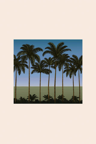 The full scale pattern of The Palm Paradiso Mural Wallpaper in Coast. 