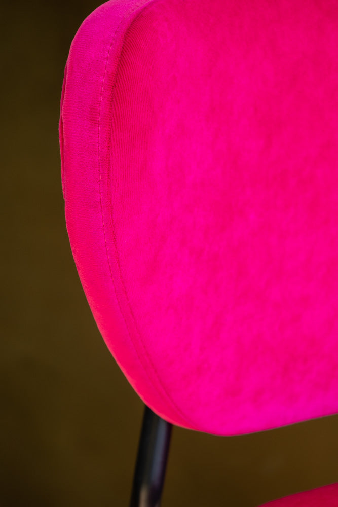 Close-up image of the The Perfect Bar Stool In Harry's Hot Pink