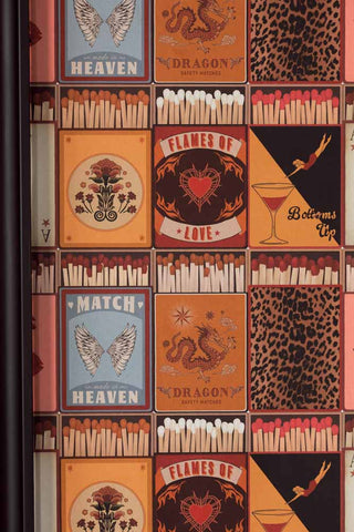 A close up of the The Perfect Match Wallpaper in Golden Hour.