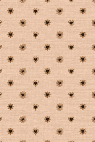 The Milagro motifs of The Sacred Hearts Wallpaper in Ivory Noir