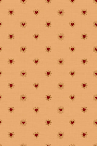 Close up of the Milagro motifs in The Sacred Hearts Wallpaper in Golden Hour. 