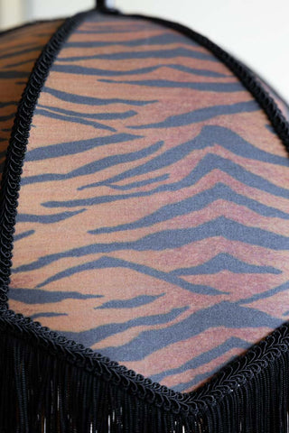 Detail image of the Tiger Print Double Tassel Edge Ceiling Light