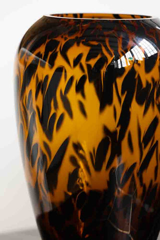 Close-up image of the Tortoiseshell Glass Vase