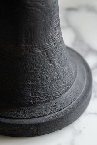 Image of the finish on the Traditional Black Candle Holder - Short