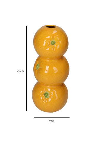 Dimension image of the Trio Of Oranges Vase